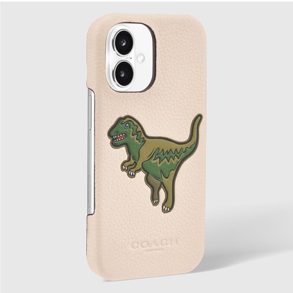 Coach Genuine Debossed Pebbled iPhone 16 Case Rexy -Ivory - Picture 3 of 9